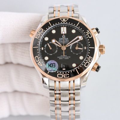 Replica Omega Seamaster Chronograph 44MM Stainless Steel Black Watch